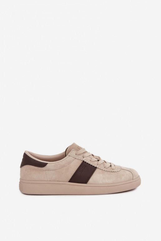Synthetische suede dames sneakers Big Star UU274440 in zand