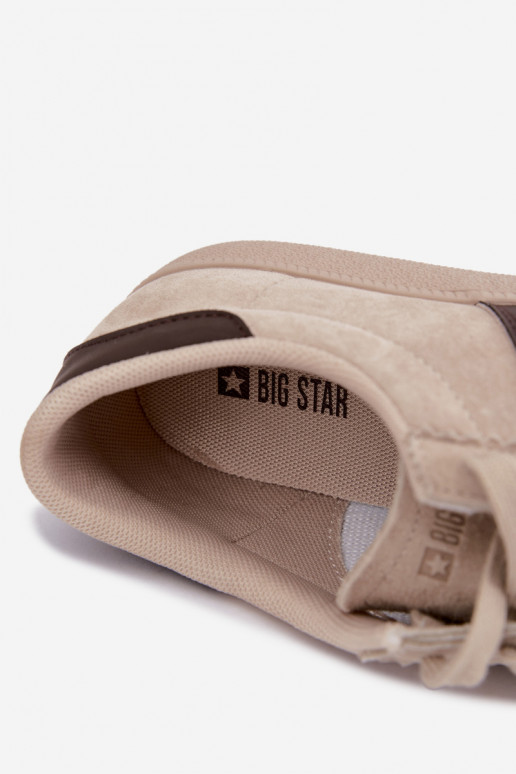 Synthetische suede dames sneakers Big Star UU274440 in zand