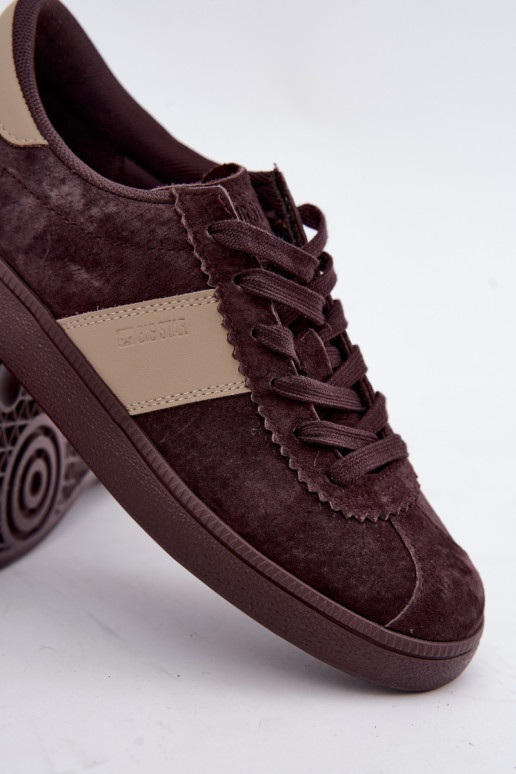 Suède sneakers voor dames Big Star UU274438 in chocolade kleur
