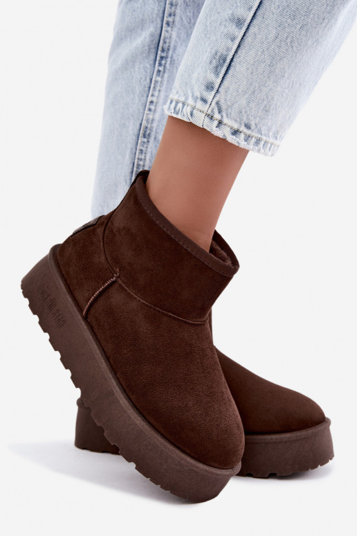 Sneeuwlaarzen met platform Big Star UU274223 w chocola