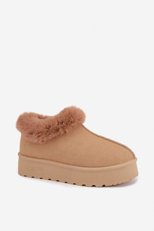 Sneeuwlaarzen met platform en bont Big Star UU274202 in bruin