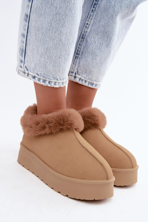 Sneeuwlaarzen met platform en bont Big Star UU274202 in bruin