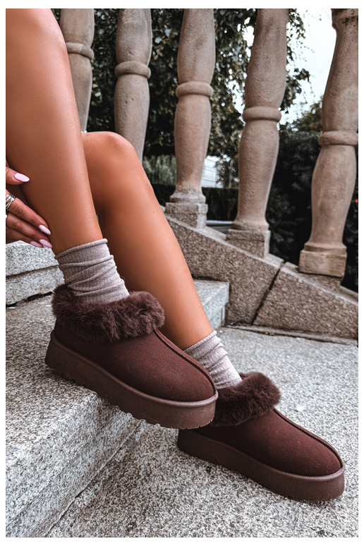 Sneeuwlaarzen met platform en bont Big Star UU274203 w chocola