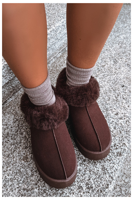 Sneeuwlaarzen met platform en bont Big Star UU274203 w chocola