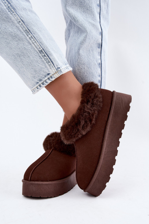 Sneeuwlaarzen met platform en bont Big Star UU274203 w chocola