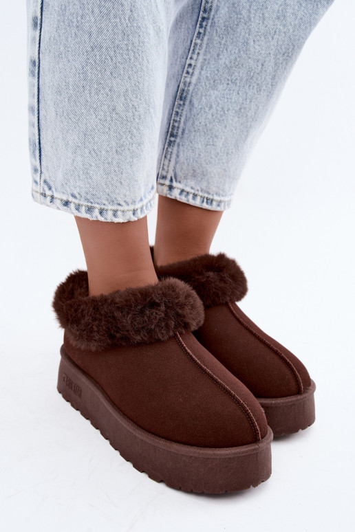 Sneeuwlaarzen met platform en bont Big Star UU274203 w chocola