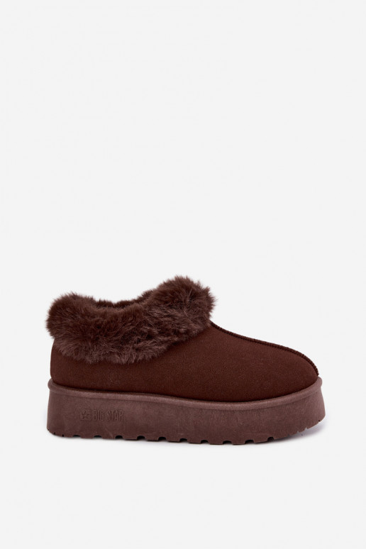 Sneeuwlaarzen met platform en bont Big Star UU274203 w chocola