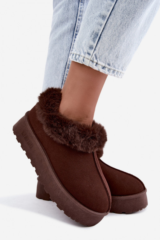 Sneeuwlaarzen met platform en bont Big Star UU274203 w chocola