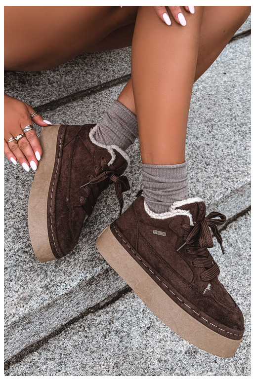 Sneeuwlaarzen met platform en veters Big Star UU274188 w chocola