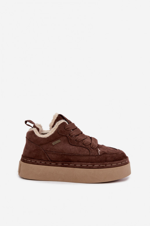 Sneeuwlaarzen met platform en veters Big Star UU274188 w chocola