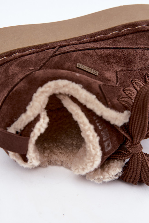 Sneeuwlaarzen met platform en veters Big Star UU274188 w chocola