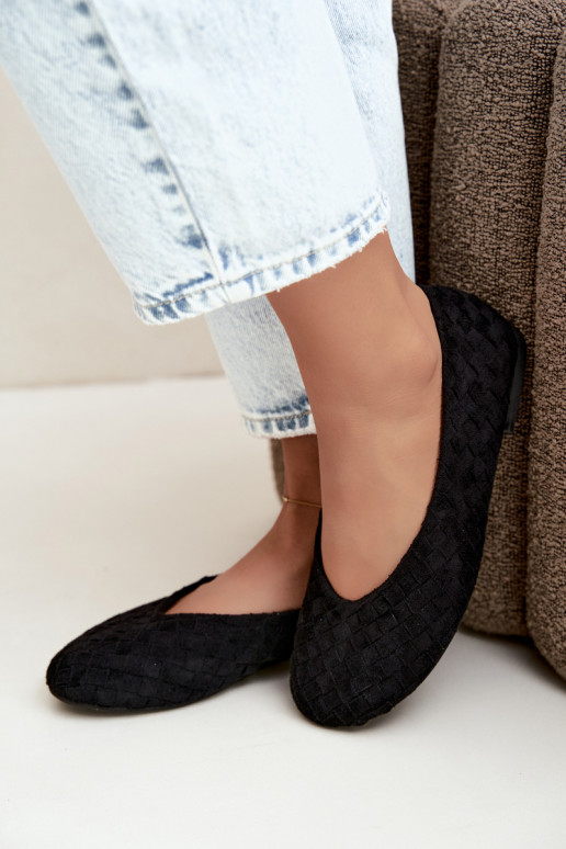 Zwarte ballerina's met patronen Larelle