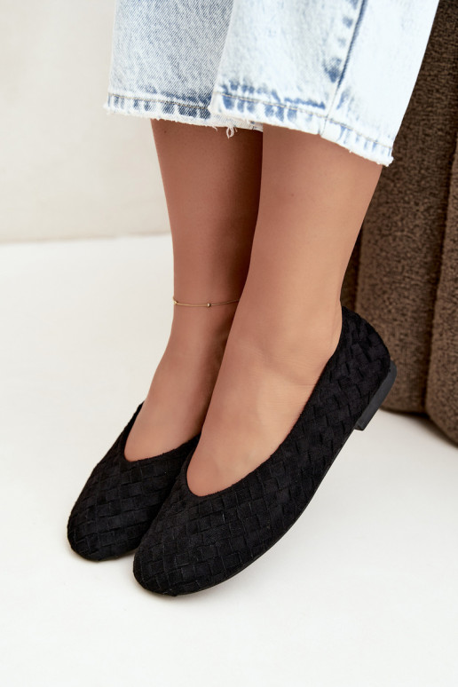 Zwarte ballerina's met patronen Larelle