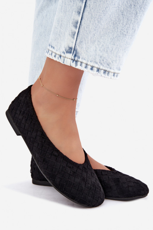 Zwarte ballerina's met patronen Larelle