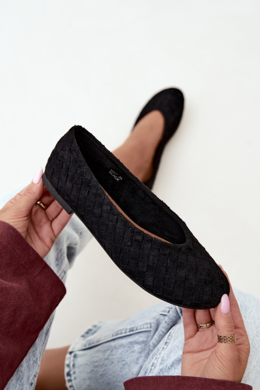 Zwarte ballerina's met patronen Larelle