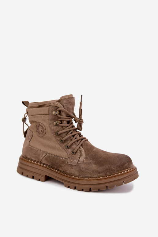 Zandkleurige suède laarzen voor heren Big Star UU174253