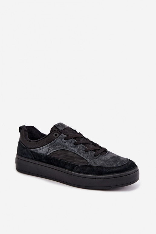 Zwarte geïsoleerde suède sneakers voor heren Big Star UU174118