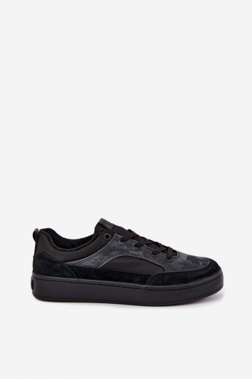 Zwarte geïsoleerde suède sneakers voor heren Big Star UU174118 2