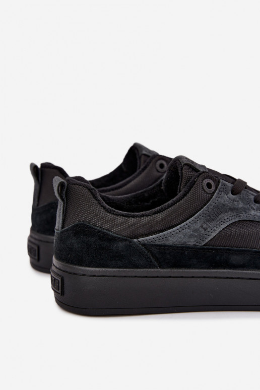 Zwarte geïsoleerde suède sneakers voor heren Big Star UU174118