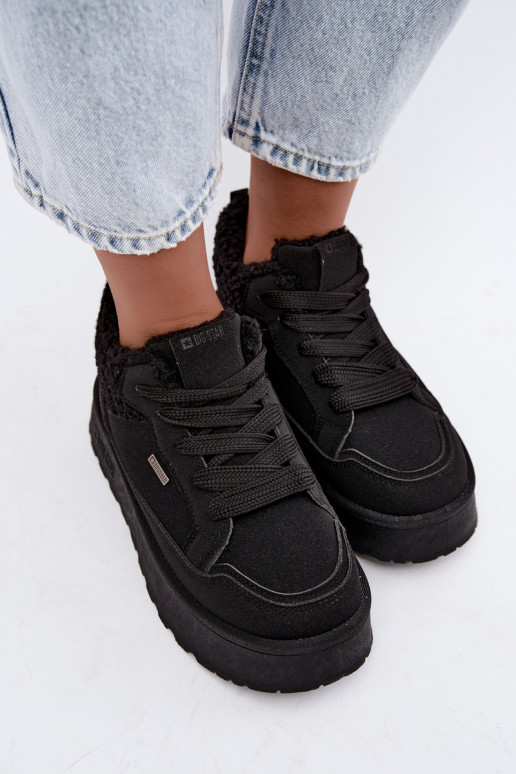 Dames sneeuwlaarzen met platform en bont Big Star SS274104 in zwart