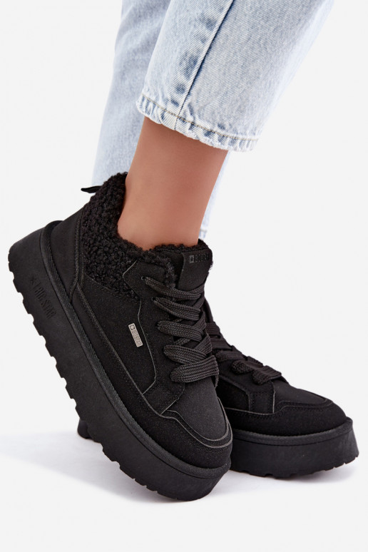 Dames sneeuwlaarzen met platform en bont Big Star SS274104 in zwart