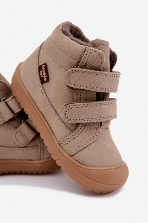 Leren kinderwinterlaarzen Froddo G2110138-4 zandkleur
