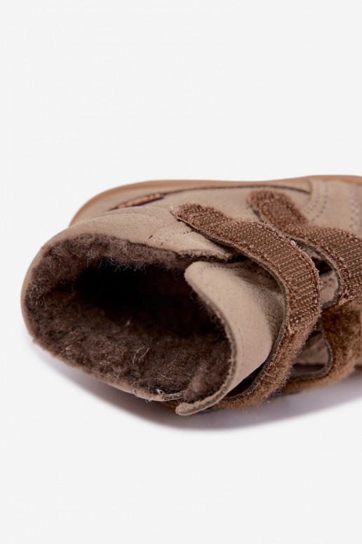 Leren kinderwinterlaarzen Froddo G2110138-4 zandkleur