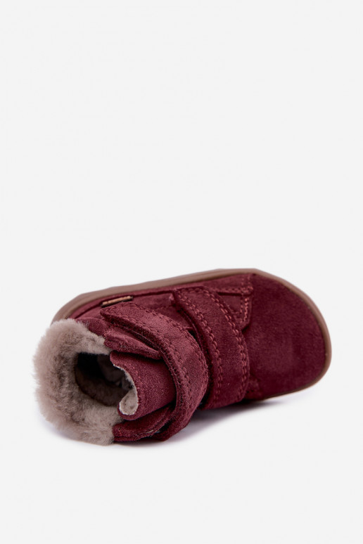 Suède kinder sneeuwlaarzen Barefoot Froddo G2110151-4 bordeaux