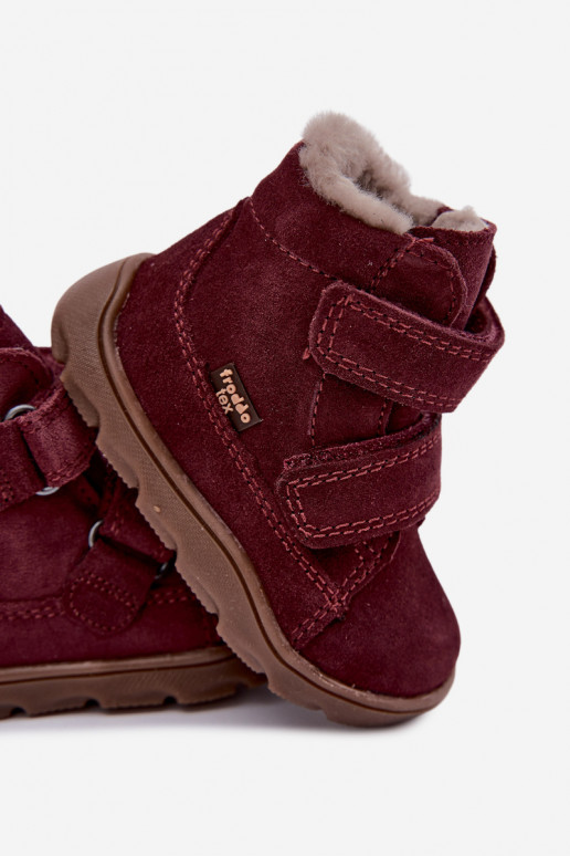 Suède kinder sneeuwlaarzen Barefoot Froddo G2110151-4 bordeaux