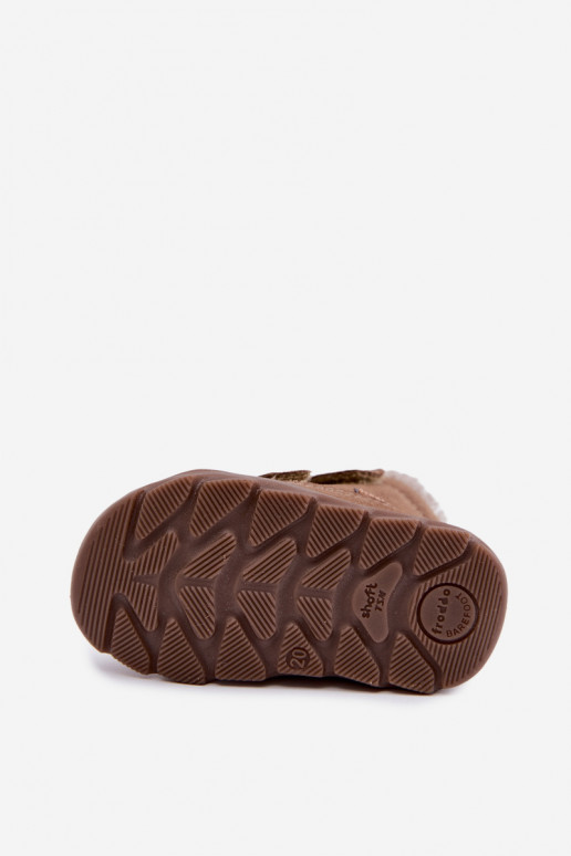 Suède kinder sneeuwlaarzen Barefoot Froddo G2110151-8 zandkleur