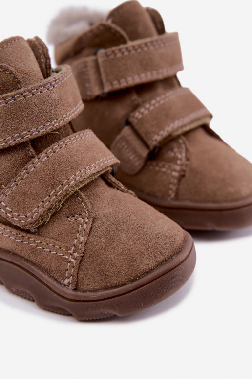 Suède kinder sneeuwlaarzen Barefoot Froddo G2110151-8 zandkleur