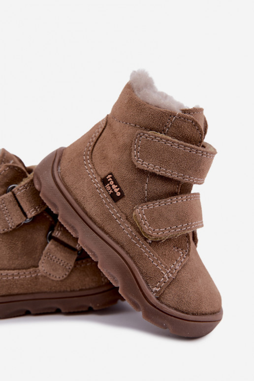 Suède kinder sneeuwlaarzen Barefoot Froddo G2110151-8 zandkleur