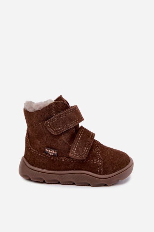 Suède kinder sneeuwlaarzen Barefoot Froddo G2110151-13 chocolade