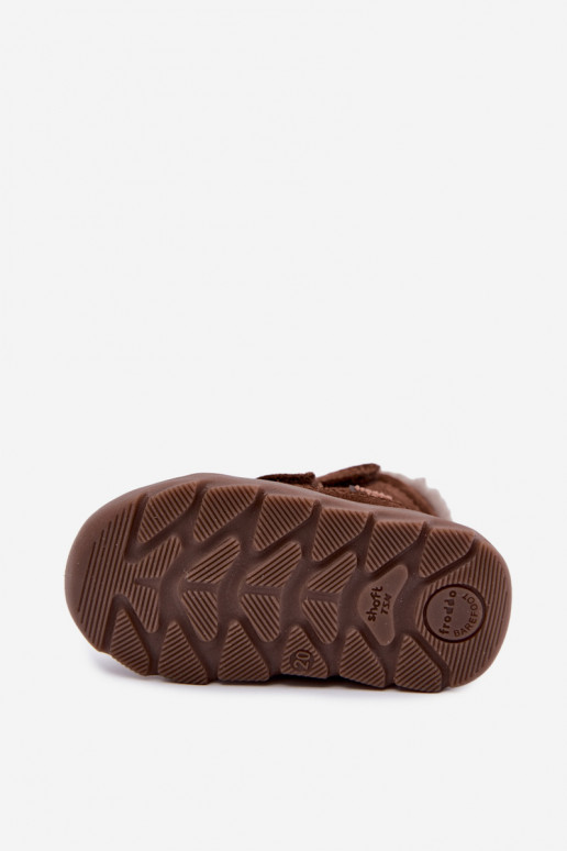 Suède kinder sneeuwlaarzen Barefoot Froddo G2110151-13 chocolade
