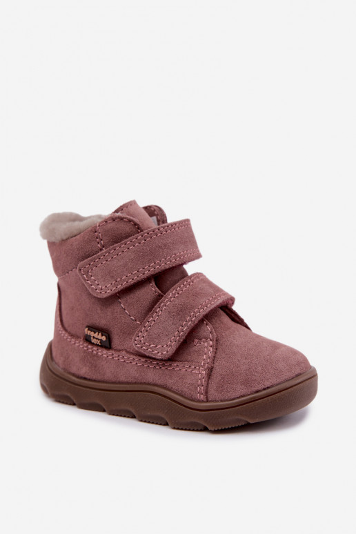 Suède kinder sneeuwlaarzen Barefoot Froddo G2110151 roze