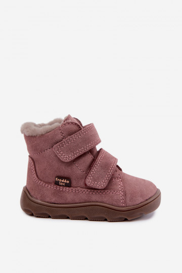 Suède kinder sneeuwlaarzen Barefoot Froddo G2110151 roze 2