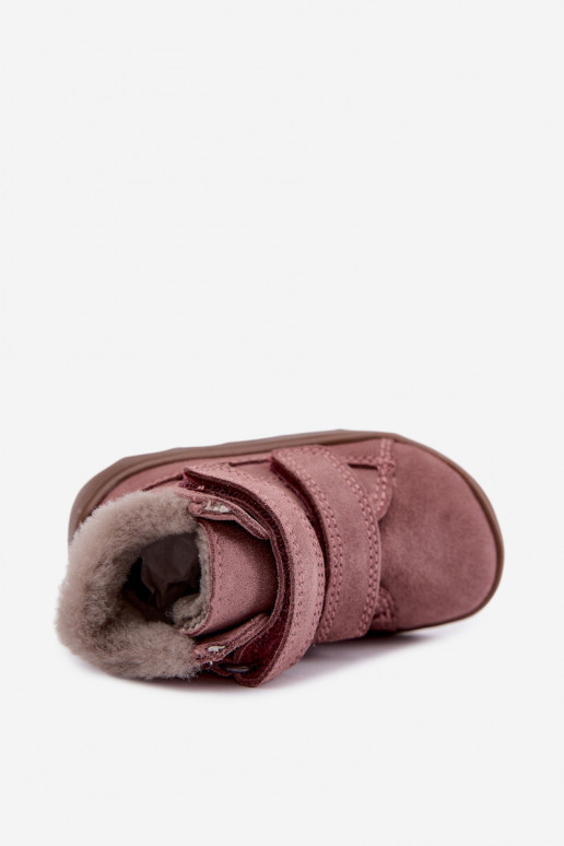 Suède kinder sneeuwlaarzen Barefoot Froddo G2110151 roze