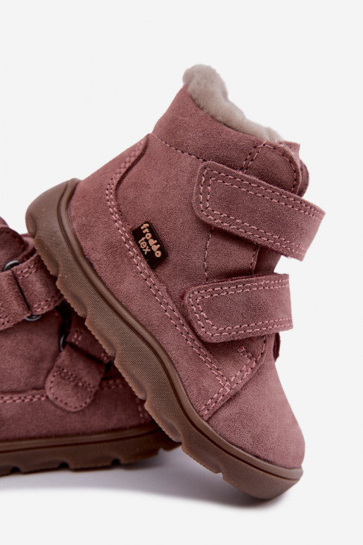 Suède kinder sneeuwlaarzen Barefoot Froddo G2110151 roze