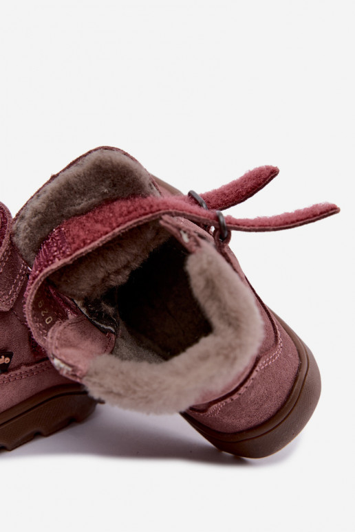 Suède kinder sneeuwlaarzen Barefoot Froddo G2110151 roze