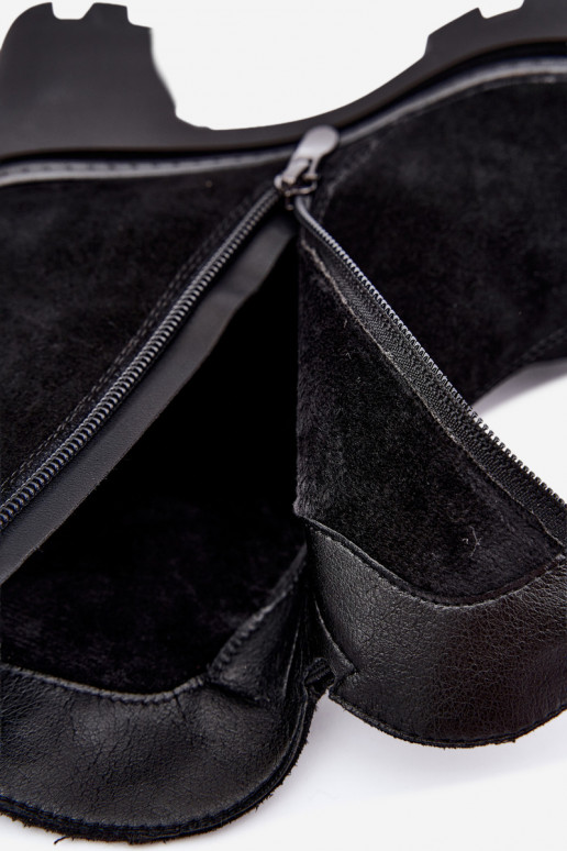Gevoerde schoenen van faux suede met hakken T.Sokolski SH Z26-428 zwart