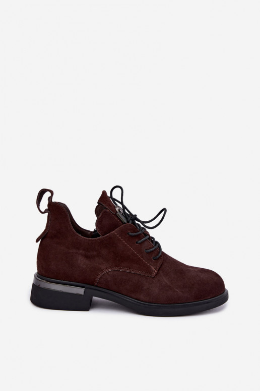 Faux suede enkellaarsjes Vinceza 89151 in chocolade kleur