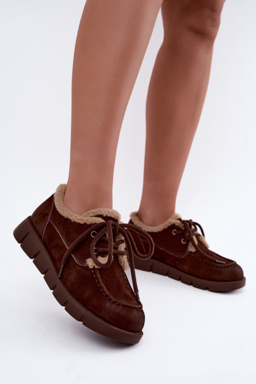 Faux suede lage sneeuwlaarzen Vinceza 67022 in chocolade kleur