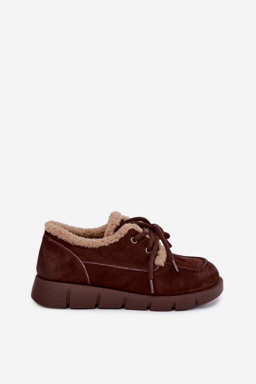 Faux suede lage sneeuwlaarzen Vinceza 67022 in chocolade kleur