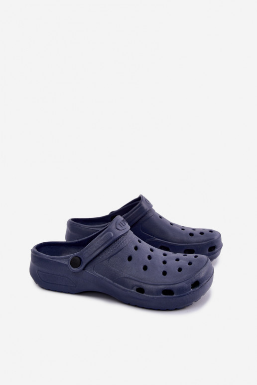 Donkerblauwe lichte heren slippers Adriah
