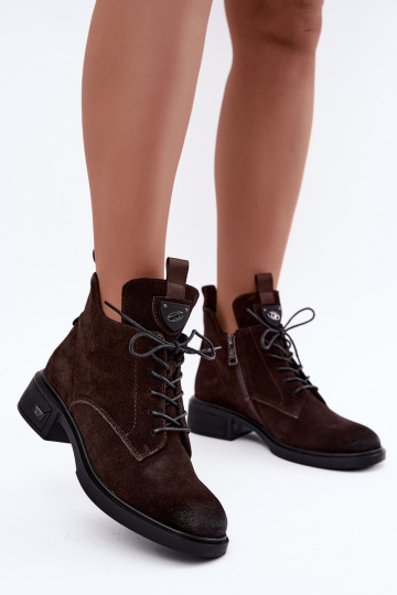 Geïsoleerde laarzen van faux suede met ornamenten Vinceza Czekolado 2