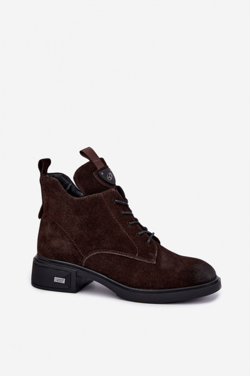 Geïsoleerde laarzen van faux suede met ornamenten Vinceza Czekolado