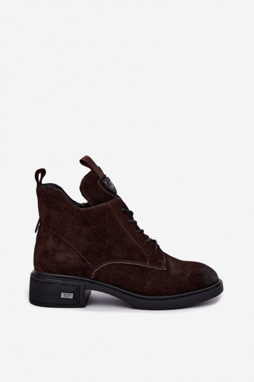Geïsoleerde laarzen van faux suede met ornamenten Vinceza Czekolado