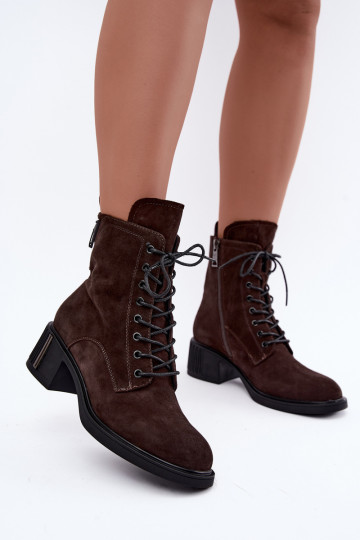 Geïsoleerde enkellaarzen van faux suede Vinceza Czekolado 2