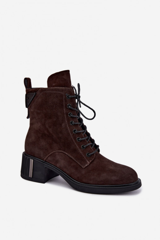 Geïsoleerde enkellaarzen van faux suede Vinceza Czekolado