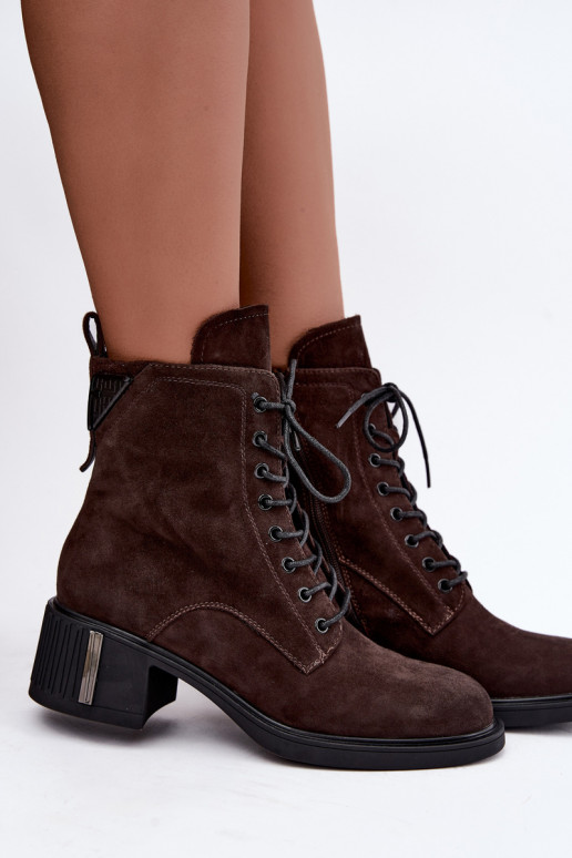 Geïsoleerde enkellaarzen van faux suede Vinceza Czekolado